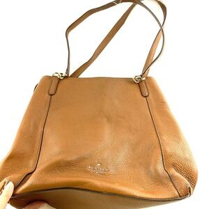 Kate Spade Jackson Women's Brown Leather Handbag Triple Compartment Shoulder Bag